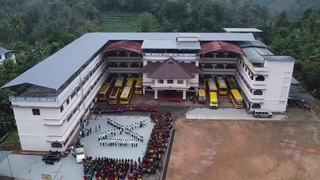 Aerial view of De Paul school in Rajamudy